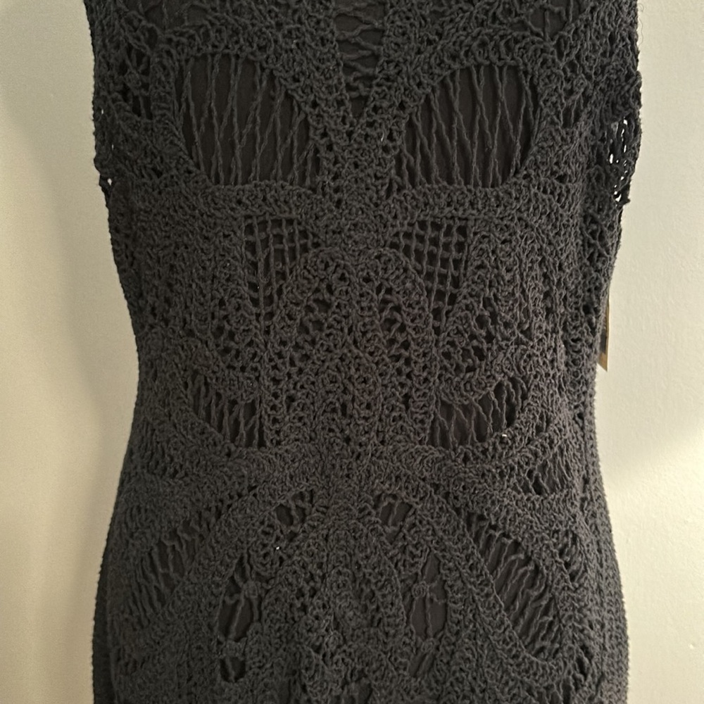 NWT Black Crochet mini dress - Picture 2 of 6